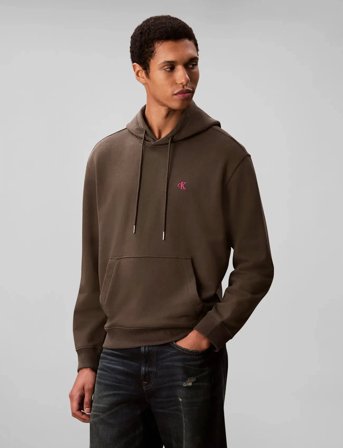 Calvin Klein Jeans Ls Eu 350Terry Monogram Hoodie - Grey - XS