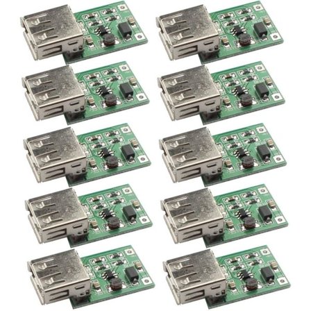 10 st PFM-styrd DC-DC-omvandlarmodul Steg upp Boost 600MA USB-laddare 0.