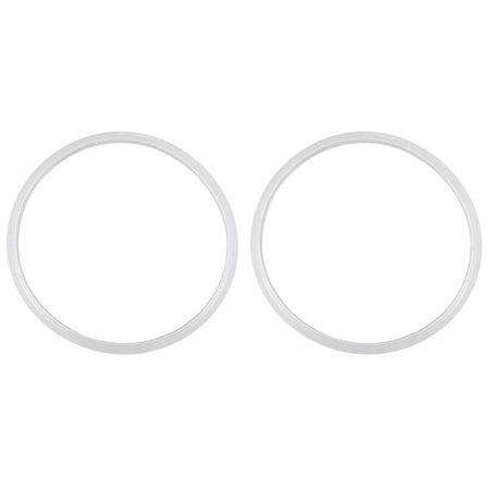 2x lufttætte tætninger til trykkoger, indvendig diameter 22 cm, hvid