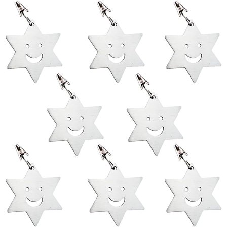 Bordsduk vikter hänge i rostfritt stål bordsduk klämma bladformad metall för middagsbord, 8-pack