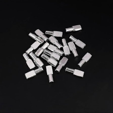 20 stk. hyllepinner, hyllebrakettplugger Etagere nikkelbelagte metallplatebraketter for skapkontortilbehør - 5 mm * 19 mm