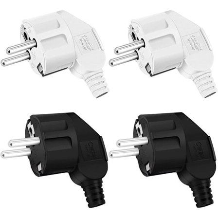 250V elkontakt 4-pack jordat uttag jordat uttag jordad kontakt 16A / 250V för 8-10mm kabel, IP20 för inomhusbruk, svart/vit