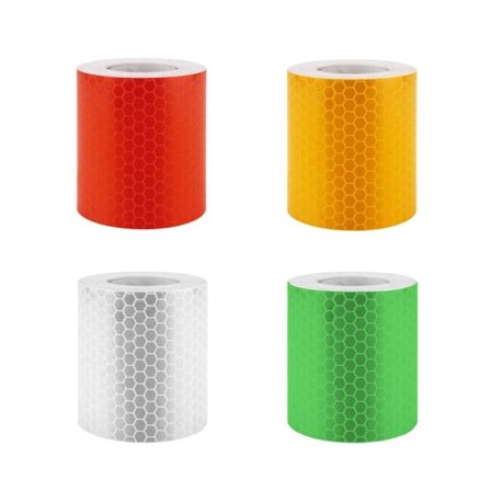 Reflextejp, 4 st reflexvarningstejper, reflexvarningklistermärken för säkerhetspåminnelse, Vattentät reflextejp, röd, [BR]