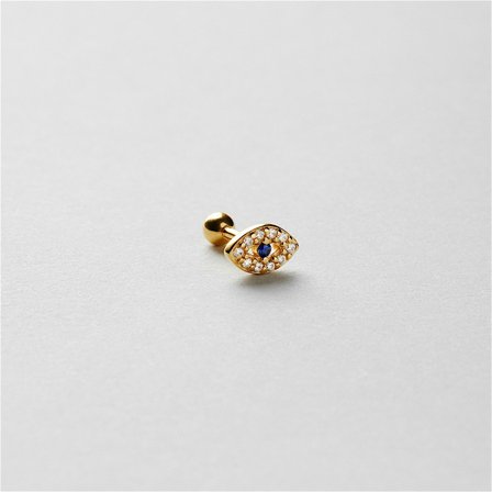 Blue Nazar Eye Piercing - 24K gullbelagt sterlingsølv