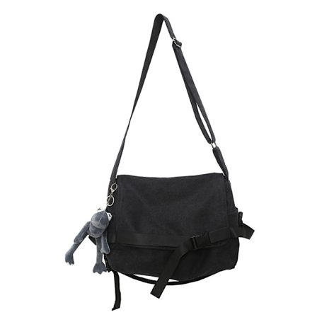 Canvas-olkalaukku miehille, suuri satchel-tyyppinen crossbody-olkalaukku säädettävällä hihnalla, rento minimalistinen design kouluun, töihin tai 