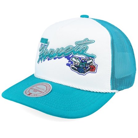 Mitchell & Ness - Negro trucker Gorra - Charlotte Hornets Shadow Drop Hwc White A-Frame Trucker @ Hatstore