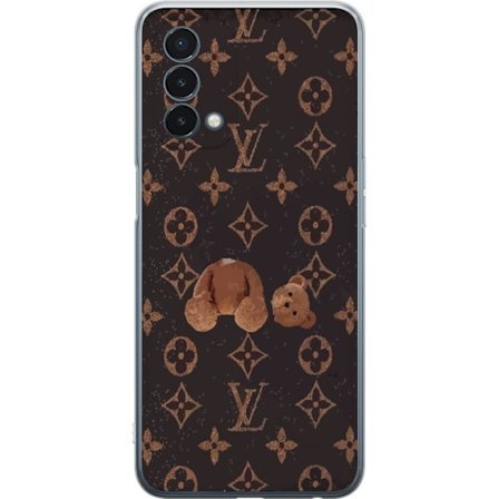 Kompatibel Mobilcover til OnePlus OnePlus Nord N200 5G Luksuriøst monogrammønster med knust bamse i mørk modeæstetik