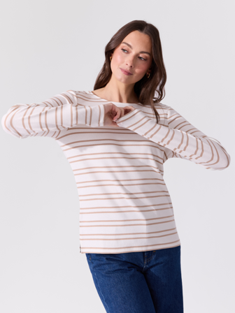 MATCH - Sienna topp - Va Vite - Str. L - Dame - Gensere & Cardigans - Beige - 95% bomull, 5% elastan