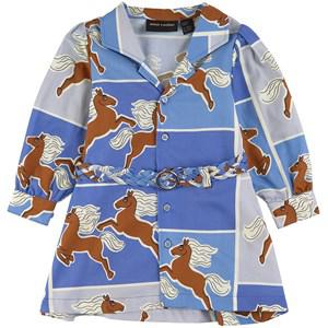 Mini Rodini Blue Horses Dress 116/122 cm - Dresses - 116/122 cm - Blue