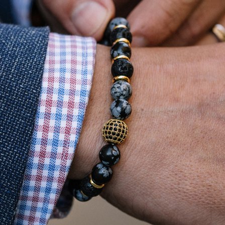 8 mm Koninklijke Armband van Albast voor mannen - Kralenarmbanden