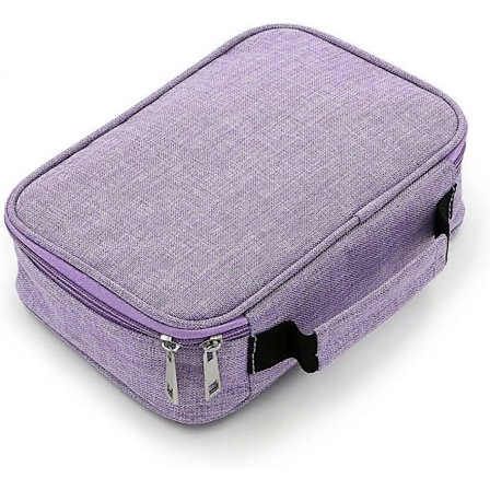 Suurikapasiteettinen vetoketjullinen penaali - Monitoiminen kynälaukku kirjoitustarvikkeille (violetti)