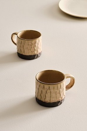 Jotex - Mugg 2-pack Mörkbrun/beige CARA - Köp Koppar & muggar hos Jotex