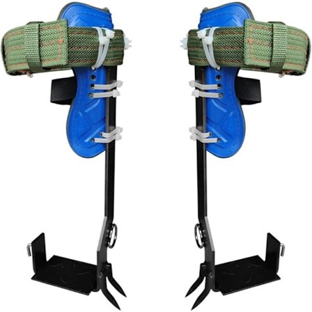 Puun kiipeilypiikkisetti säädettävillä turvavaljaiden hihnoilla, puun kiipeilysarja 2 teräsvaihteella, kiipeilytyökalut
