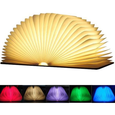 Træboglampe, LED Foldbar Boglampe Magnetisk USB Genopladelig Stemningsbelysning Kreativ Natlampe til Dekoration