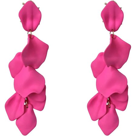 Akryl Rose Petal Øredobber Dangle Overdrevne Blomster Øredobber Drop Floral Duske Øredobber