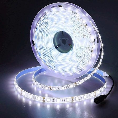 2V LED-nauha, viileä valkoinen 6500K, 5 metriä joustava 300 LEDiä 5050 SMD IP65 vedenpitävä LED-nauha