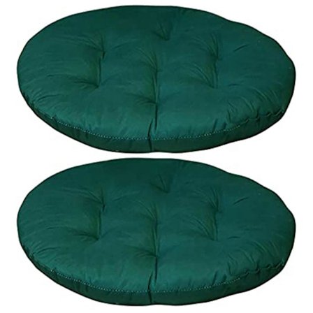 Rund Stolhyndesæt, 2 Stk., 40 cm Tuftede Betræks Puder med Stropper, Udendørs Havehynder til Barer, Bistro, Have