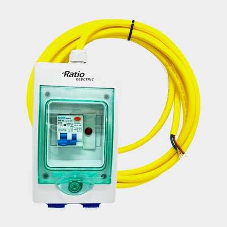 Tableau de distribution à quai Ratio, 230 V, 16 A, avec deux prises, 4 mètres