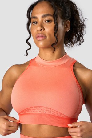 ICANIWILL - Signature Seamless Cropped Tank Top Peach- Tanks - Dames - sportkleding van ICIW