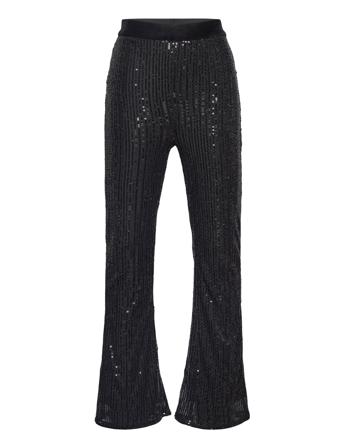 Jersey Flares Sequins Bukser Svart Lindex*Betinget Tilbud