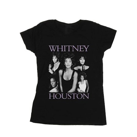 Whitney Houston Dam/Kvinnor Flera Poser Bomull T-shirt L Svart