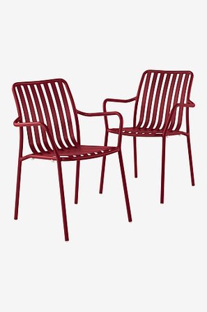 Jotex - Armlehnstuhl, 2 St. Dunkelrot - NANTERRE - Kaufe Gartenstühle und -hocker bei Jotex