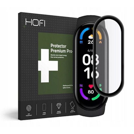 Hofi Hybrid Härdat glas Xiaomi Mi Smart Band 6/6 Nfc - Svart