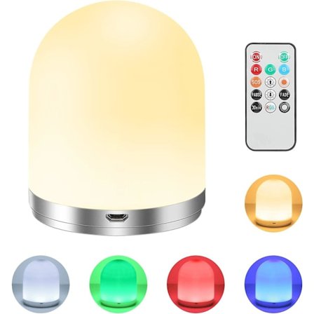 Night Light,children's Bedside Lamp Remote Control,usb Rechargeable Timer Function,rgb Color Changing