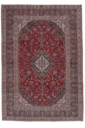 Keshan Rug 248X355 Dark Red/Black Wool, Persia