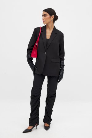 NA-KD ART - Draperte bukser - Bukser med høyt liv - Svart - EU 36