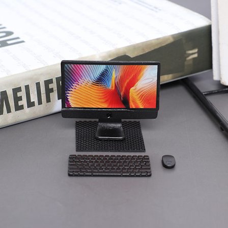 Minidator + mus + tangentbord Brevpapper Modellleksak