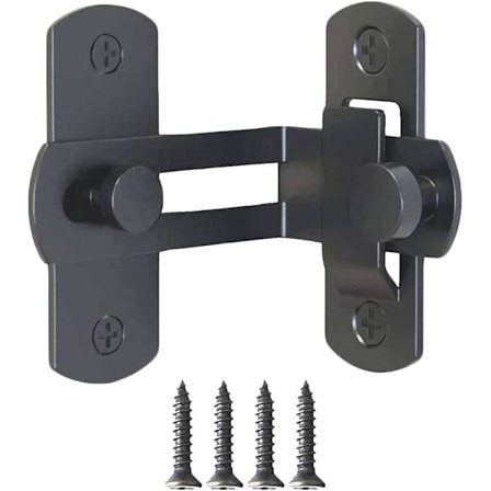 Skydelås med vippehåndtag, 90 graders rustfrit stål, sikkerhedslås til skydedøre, lås, buet dør i ret vinkel, forhindrer korrosion