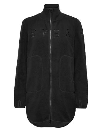W. Long Pile Zip Sweat Black Svea