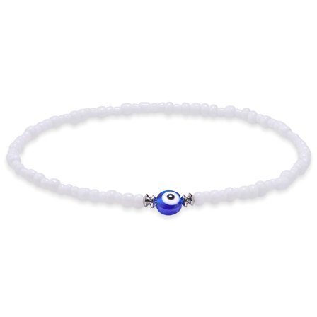 Amalfi | Bracciale Evil Eye bianco con perline per uomini - Bracciali con perline