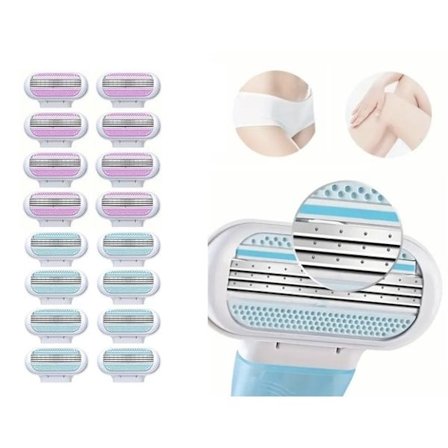 8-pakkaus teräviä teriä naisille - Yhteensopiva Gillette Venus -höylien kanssa