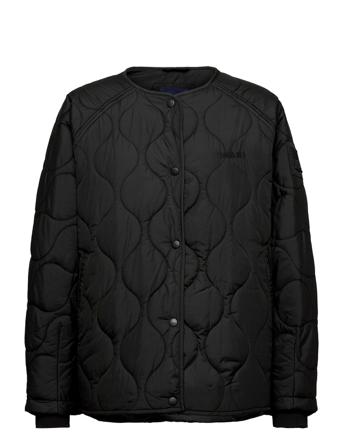 W. Mid Length Quilted Jacket Black Svea