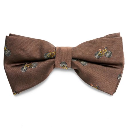 Laço Pré-atado Castanho com Bicicletas para homens - Laços pré-atados