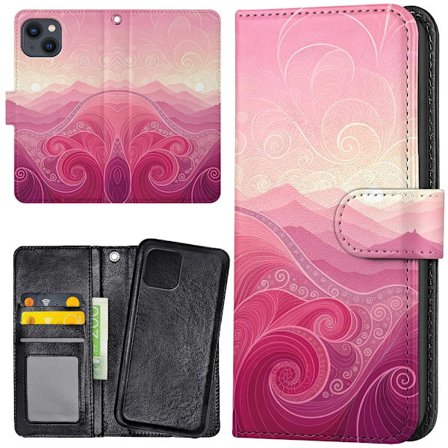 iPhone 15 - Plånboksfodral/Skal Pink Hills