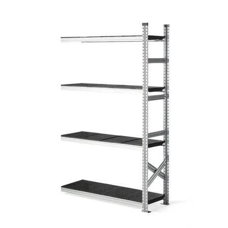 Fødevarereol TRANSFORM, påbygningssektion, 1972x1200x400 mm, sorte hylder