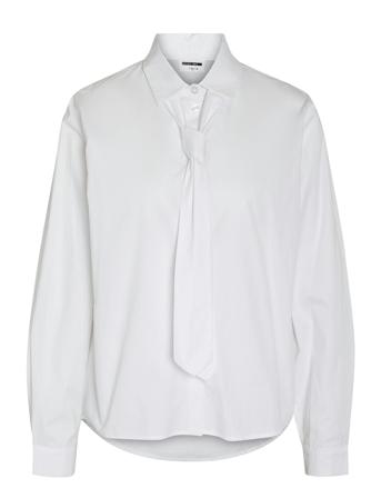 Nmfreja L/S Tie Shirt Wvn Fwd White NOISY MAY