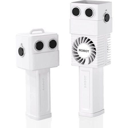 Kid Robot Håndholdt Blæser, Farveskiftende Hoved Robot Legetøj - Lille Håndholdt Blæser Med 3 Hastigheder Til Skrivebord, Udendørs, Vandring, Camping,