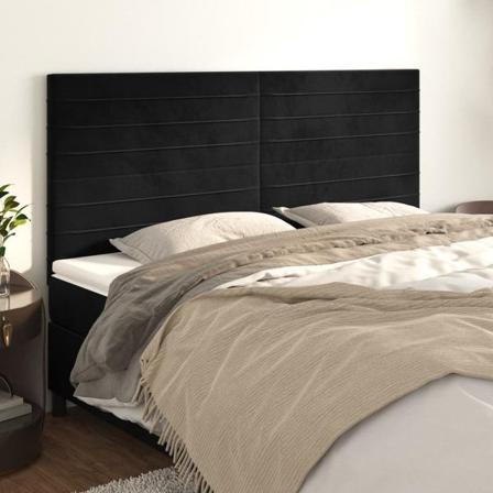 Vidaxl Huvudgavlar 4 St Svart 100x5x78/88 Cm Sammet Svart