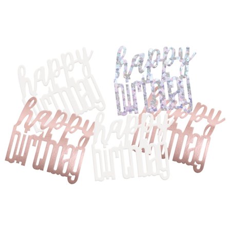 Happy Birthday Konfetti Metallic Guld/Sølv