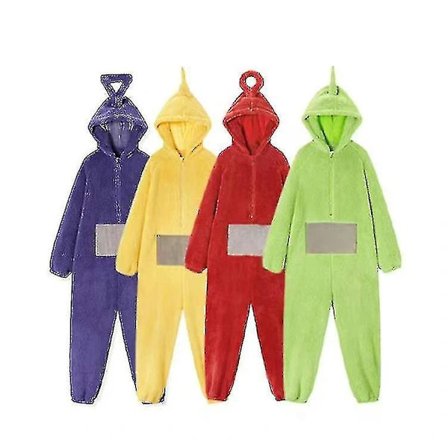 Teletubbies Onesie Pyjamas til Voksne Tyk Koralfleece Grøn grøn s