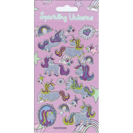 Unicorn 18 st glittriga klistermärken klistermärke enhörning