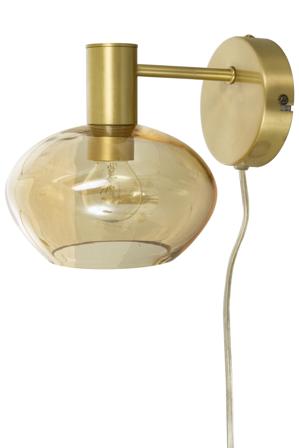 Aneta Lighting BELL vegglampe, matt messing/amber, E14