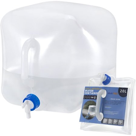 Sammenklappelig vandbeholder med hane, BPA-fri vandopbevaringskande vanddunk til udendørs camping vandreture og nødsituation overlevelseskit, 