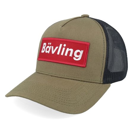 Iconic - Brun trucker Kasket - Bävling Red Patch Coffee/Black A-frame Trucker @ Hatstore