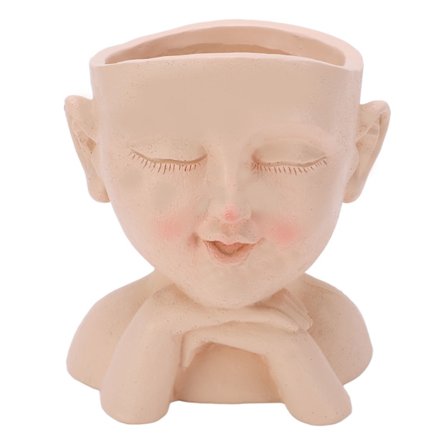 Blomsterpotte i harpiks, holdbar, lett, moderne design, støttet albueform, hjemmedekorasjon