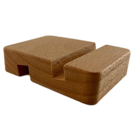 Minimalistisk stander til mobiltelefon - træ